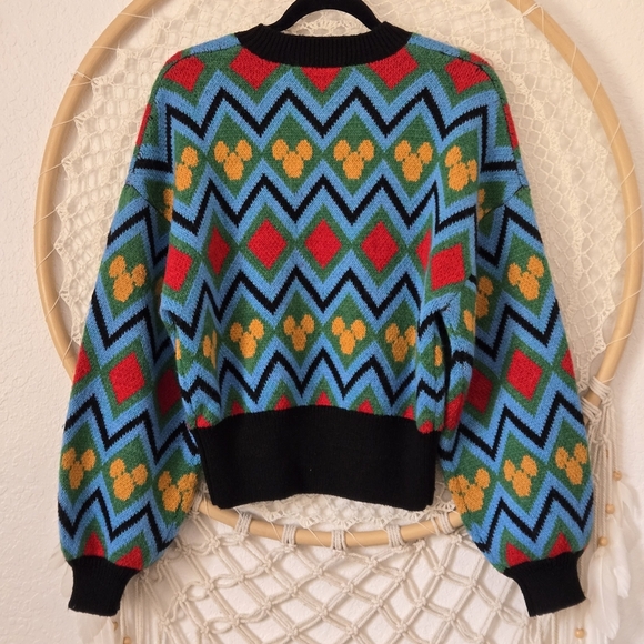 Zara X Disney Mickey Mouse Jacquard Knit Sweater Wool Blend Size M - Picture 11 of 11
